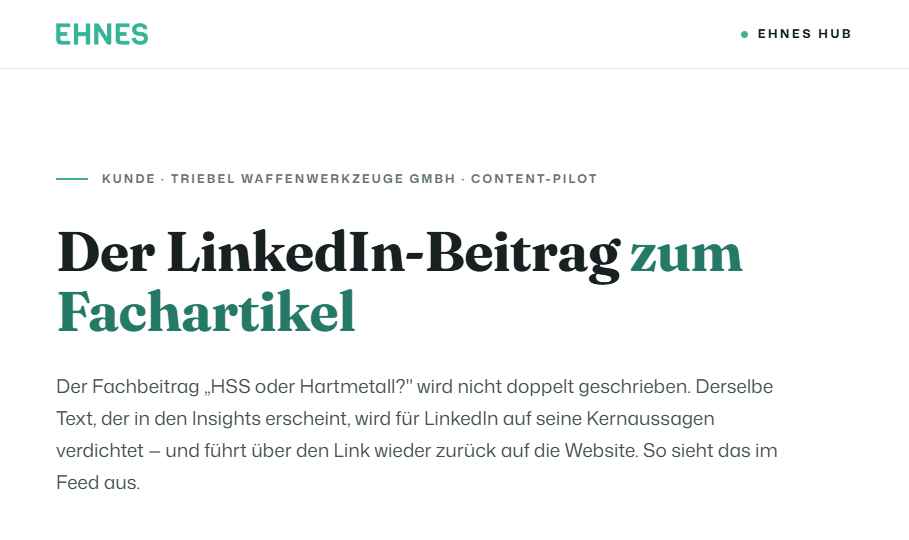 Vorschau LinkedIn Beitrag