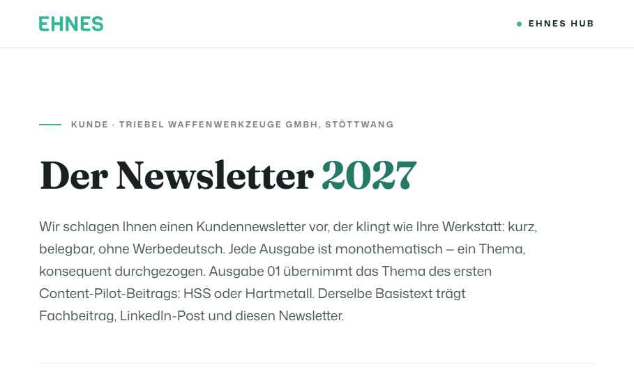 Vorschau Newsletter 2027
